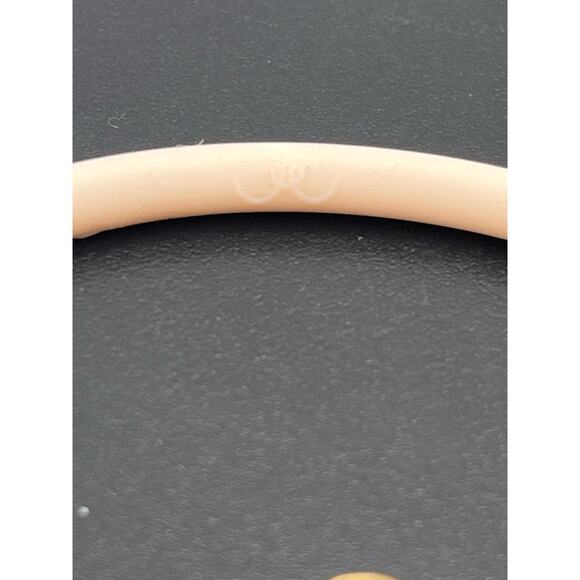 Gresham Florence Off White Silicone Water Resistant Hammered Gold Ball Bracelet - Picture 4 of 11